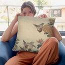 Sparrows And Chrysanthemums Throw Pillow By Katsushika Hokusai