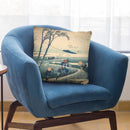 Suruga Province (Sunsh_ Ejiri) Throw Pillow By Katsushika Hokusai