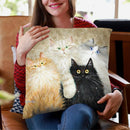 Die Flauschige Bande (The Fluffy Gang) Throw Pillow By Kim Huskins