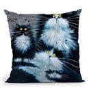 Family Of Furry Throw Pillow By Kim Huskins