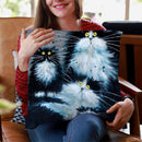 Family Of Furry Throw Pillow By Kim Huskins