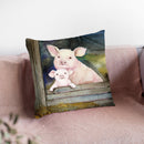 Farm Family Pigs Throw Pillow By Kathleen Parr Mckenna