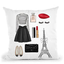 Paris Essencials Throw Pillow By Lana Leonteva