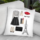 Paris Essencials Throw Pillow By Lana Leonteva