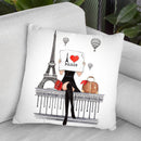 Paris Travel Black Eiffel Throw Pillow By Lana Leonteva