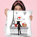 Paris Travel Black Eiffel Throw Pillow By Lana Leonteva