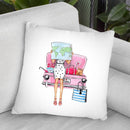 Travel Girl Throw Pillow By Lana Leonteva