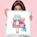 Travel Girl Throw Pillow By Lana Leonteva