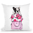 Dog With Bags Throw Pillow By Lana Leonteva