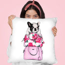 Dog With Bags Throw Pillow By Lana Leonteva