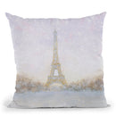 Eiffel With Gold Throw Pillow by Marco Fabiano