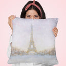 Eiffel With Gold Throw Pillow by Marco Fabiano