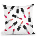 Lipstick Pattern Throw Pillow By Maja Tomljanovic