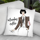 Monday Coffee & Good Read Throw Pillow By Maja Tomljanovic