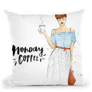 Monday Coffee Work Mode Throw Pillow By Maja Tomljanovic