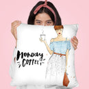Monday Coffee Work Mode Throw Pillow By Maja Tomljanovic