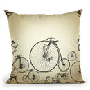 Bycicle Pattern Throw Pillow By Mark Ashkenazi