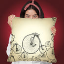 Bycicle Pattern Throw Pillow By Mark Ashkenazi