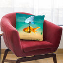 Gold Fish Throw Pillow By Mark Ashkenazi