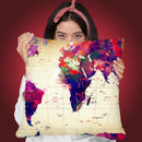 Map Graffiti Throw Pillow By Mark Ashkenazi