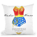 Wonderwoman Vintage Cusion Throw Pillow By Mercedes Lopez Charro