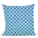 Morroccan Diamond Vintage Blue Throw Pillow By Monika Strigel