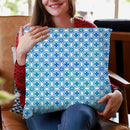 Morroccan Diamond Vintage Blue Throw Pillow By Monika Strigel