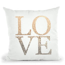 Gatsby Gold Love Throw Pillow By Monika Strigel