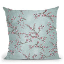 Sakura Love Grunge Grey Throw Pillow By Monika Strigel