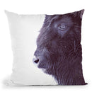 Scandi Black Buffalo Portrait Throw Pillow By Monika Strigel