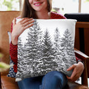 Scandi Black Wintertrees Print 6000 Throw Pillow By Monika Strigel