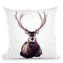 Scandi Stag In Snowbed Throw Pillow By Monika Strigel