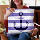 Stone Vintage Navy Anchor Throw Pillow By Monika Strigel