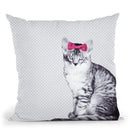 Wintercat Red Bow Throw Pillow By Monika Strigel