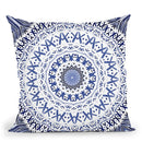 Festival Summer Indigo Denim Mandala Throw Pillow By Monika Strigel