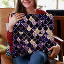 Mermaid Dark Purple Gold Throw Pillow By Monika Strigel