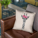 Flower Girl Giraffe Greige Dots Throw Pillow By Monika Strigel