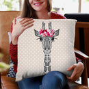 Flower Girl Giraffe Greige Dots Throw Pillow By Monika Strigel
