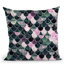Really Mermaid Emerald Pink Throw Pillow By Monika Strigel