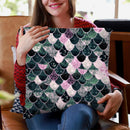 Really Mermaid Emerald Pink Throw Pillow By Monika Strigel