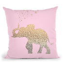 Happy Elephant Soft Pink Throw Pillow By Monika Strigel