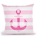 Anchor Vintage Pink Throw Pillow By Monika Strigel