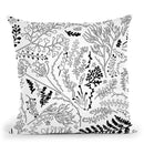 Herbs And Ferns Strigel Black White Throw Pillow By Monika Strigel