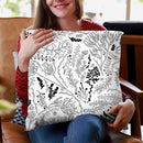 Herbs And Ferns Strigel Black White Throw Pillow By Monika Strigel