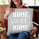 Home Sweet Home Light Grey Throw Pillow By Monika Strigel