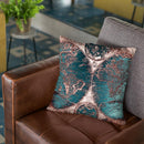 Vintage World Map Teal And Rose Gold Throw Pillow By Nature Magick