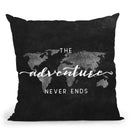 The Adventure Never Ends World Map Throw Pillow By Nature Magick