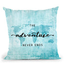 Teal World Map Adventure Never Ends Ii Throw Pillow By Nature Magick