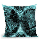 Vintage World Map Black And Teal Throw Pillow By Nature Magick