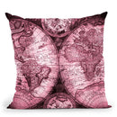 Vintage World Map Pink Throw Pillow By Nature Magick
